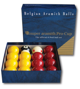 Ballenset 8-Pool 50,8mm Super Aramith Pro-Cup