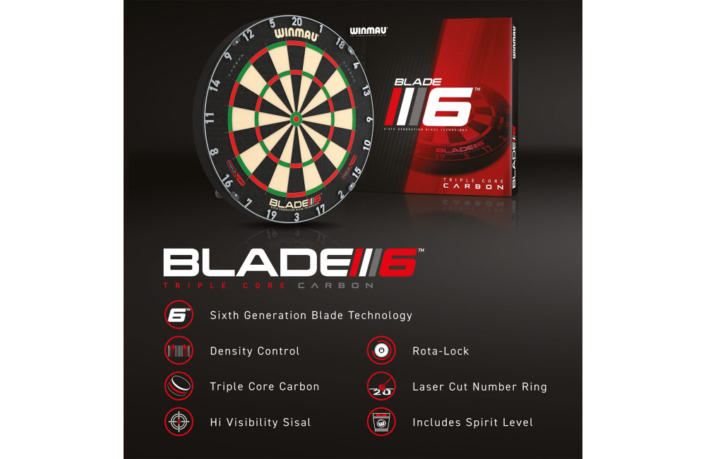 Dartbord Blade 6 Triple Core Officieel PDC Wedstrijdbord kopen op Amusement.be