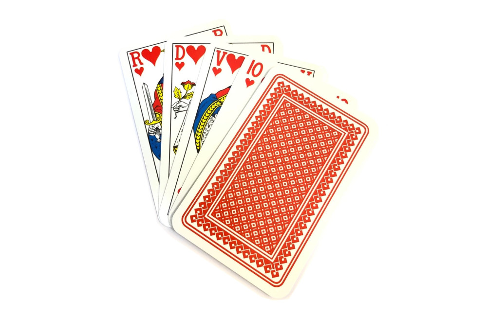 Carlton 52 kaarten - frans - rood op Amusement.be