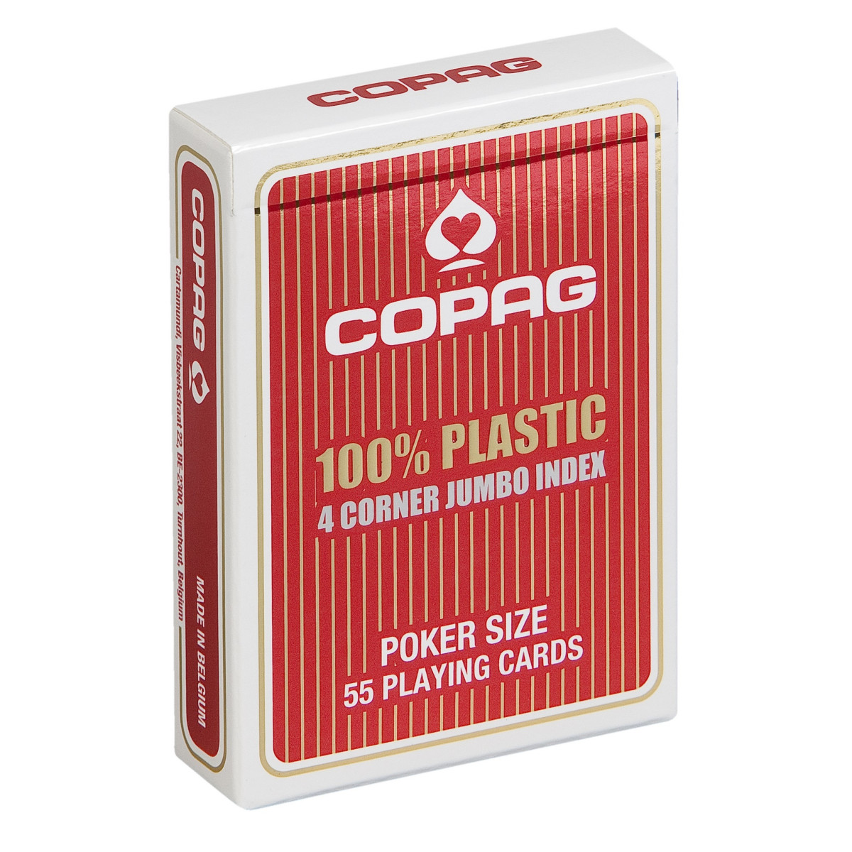 Haarzelf Trouwens bijlage Pokerkaarten Copag 100% plastic 4 Jumbo Rood kopen op Amusement.be