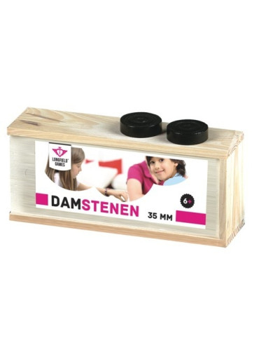Dam Pions Hout 35mm + Doosje