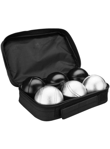 Petanqueballen Set van 6 zwart/zilver
