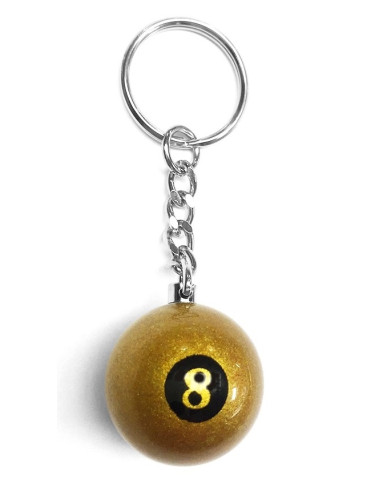 Sleutelhanger Poolbal Aramith Gouden 8-ball