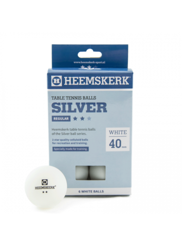 Tafeltennisballetjes Heemskerk Silver Wit 6 Stuks