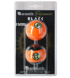 Ballenset #5 & # 13 Oranje Pool 57,2mm Aramith Tournament Black